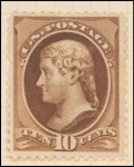 10c brown Jefferson single