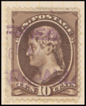 10c brown Jefferson single