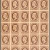 10c brown Jefferson imprint block