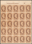 10c brown Jefferson imprint block