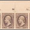 10c brown Jefferson imprint strip