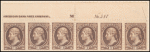 10c brown Jefferson imprint strip