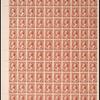 2c red brown Washington pane of 100
