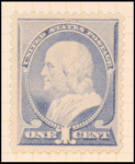 1c ultramarine Franklin single