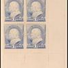 1c ultramarine Franklin block of four