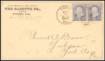 1c ultramarine Franklin pair on cover