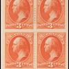 3c vermilion Washington block of four