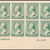 2c green Washington imprint block