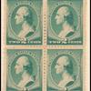 2c green Washington block of four