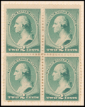 2c green Washington block of four