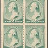 2c green Washington block of four