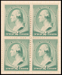 2c green Washington block of four