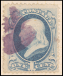 1c dark ultramarine Franklin single