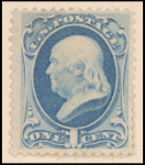 1c dark ultramarine Franklin single