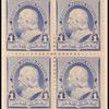 1c dull blue Franklin block of four