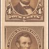 4c dark brown Lincoln imperforate pair