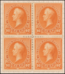 90c orange Perry block of four