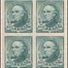 10c green Webster proof block of four