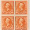 90c orange Perry proof block of four