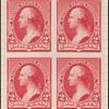 2c carmine Washington proof block of four