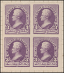 3c purple Jackson proof block of four