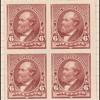 6c brown red Garfield proof block of four