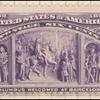 6c purple Columbus Welcomed at Barcelona Specimen single