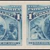 1c deep blue Columbus in Sight of Land imperforate pair
