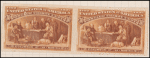 30c orange brown Columbus at La Rabida imperforate pair