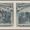 50c slate blue Recall of Columbus imperforate pair