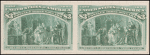 $3 olive green Columbus Describing His Third Voyage imperforate pair