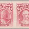 $4 rose carmine Queen Isabella & Columbus imperforate pair