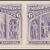 6c purple Columbus Welcomed at Barcelona imperforate pair