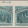 15c dark green Columbus Announcing His Discovery imperforate pair