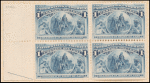 1c deep blue Columbus in sight of land block of four