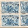 1c deep blue Columbus in sight of land block of four
