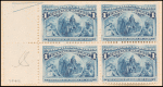 1c deep blue Columbus in sight of land block of four