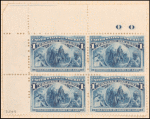 1c deep blue Columbus in sight of land block of four