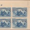 1c deep blue Columbus in sight of land block of four