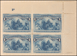 1c deep blue Columbus in sight of land block of four