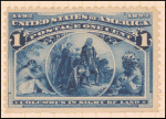 1c deep blue Columbus in sight of land single