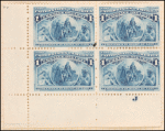 1c deep blue Columbus in sight of land block of four