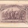 2c brown violet Landing of Columbus single