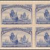 4c ultramarine Fleet of Columbus block of four
