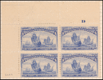 4c ultramarine Fleet of Columbus block of four