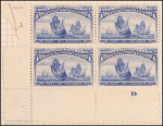 4c ultramarine Fleet of Columbus block of four