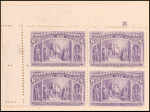 6c purple Columbus Welcomed at Barcelona block of four
