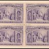 6c purple Columbus Welcomed at Barcelona block of four