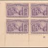 6c purple Columbus Welcomed at Barcelona block of four