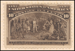 10c black brown Columbus Presenting Natives single